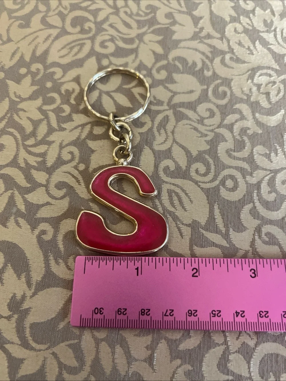 Vintage Keychain Big Metal “S” with crown stamp mark Gift